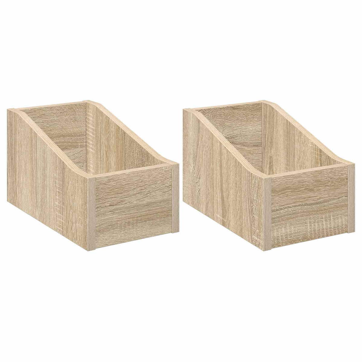 Vidaxl lp recorddoos 2 st sonoma eiken 18 x 32 x 18 cm bewerkt hout