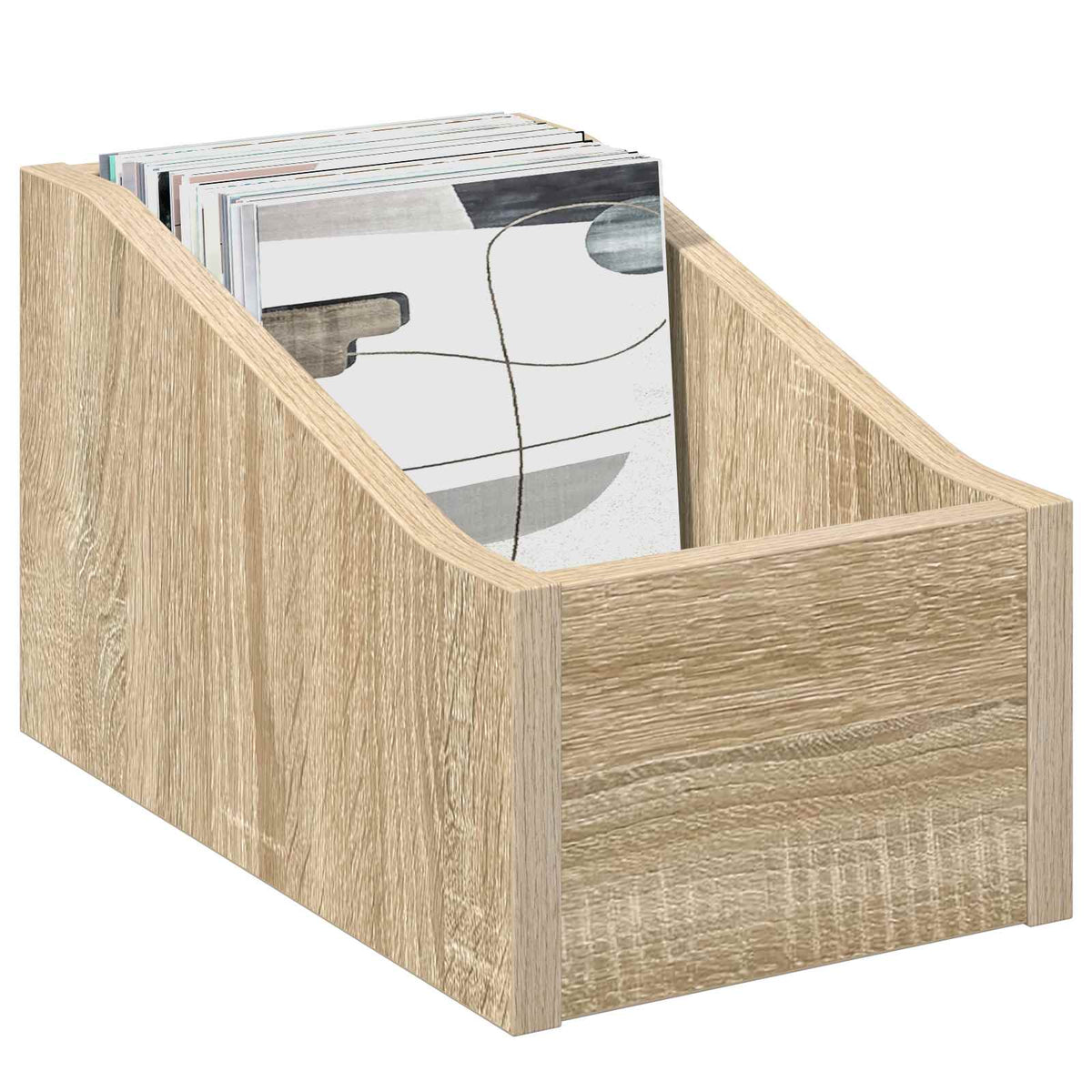 Vidaxl lp recorddoos 2 st sonoma eiken 18 x 32 x 18 cm bewerkt hout