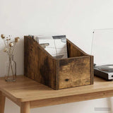 Vidaxl lp recorddoos gerookt eiken 18 x 32 x 18 cm bewerkt hout