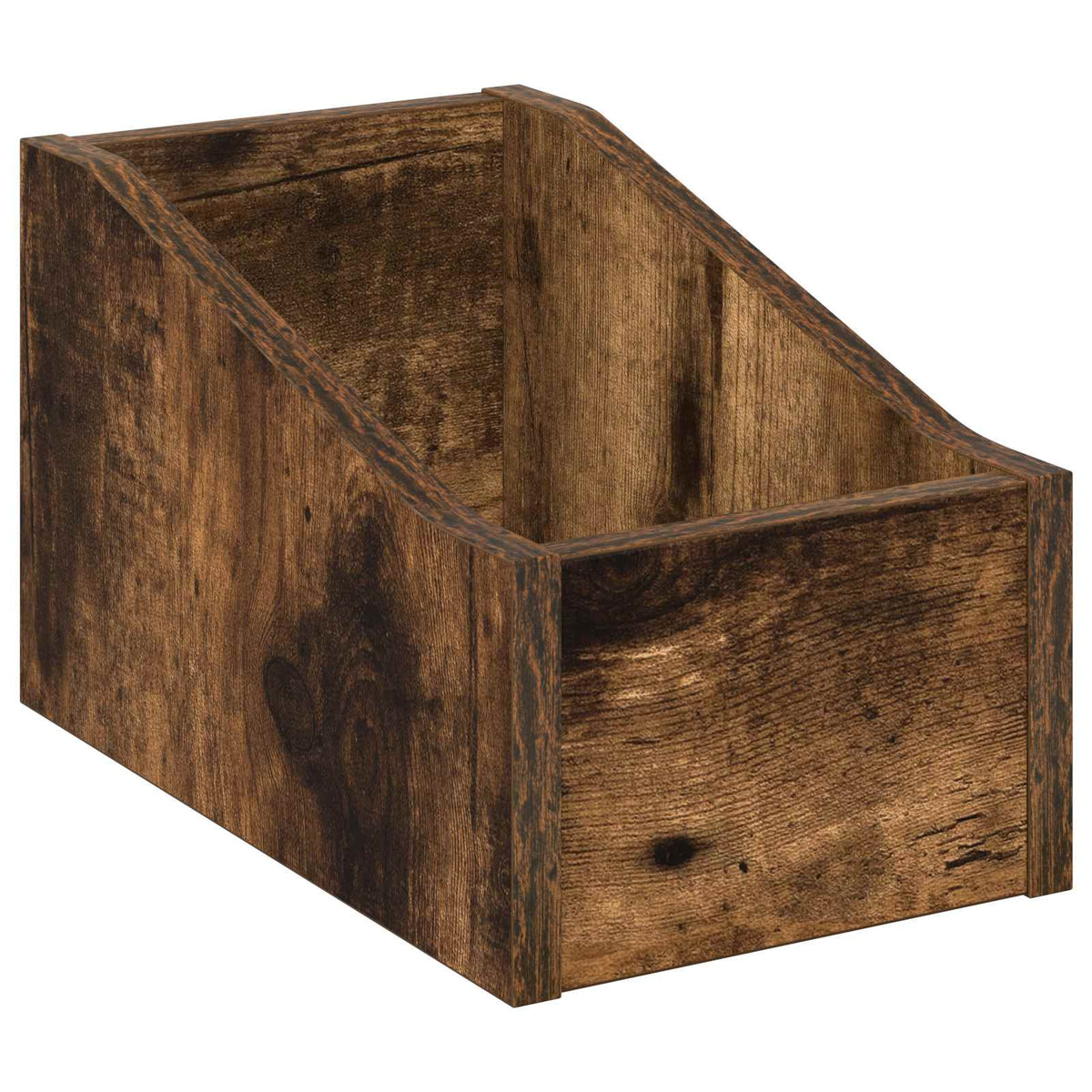 Vidaxl lp recorddoos gerookt eiken 18 x 32 x 18 cm bewerkt hout