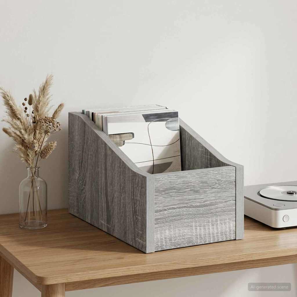 Vidaxl lp recorddoos grijs sonoma 18 x 32 x 18 cm bewerkt hout