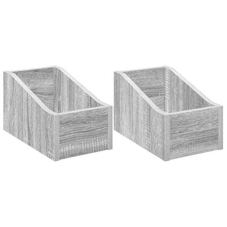 Vidaxl lp recorddoos 2 st grijs sonoma 18 x 32 x 18 cm bewerkt hout