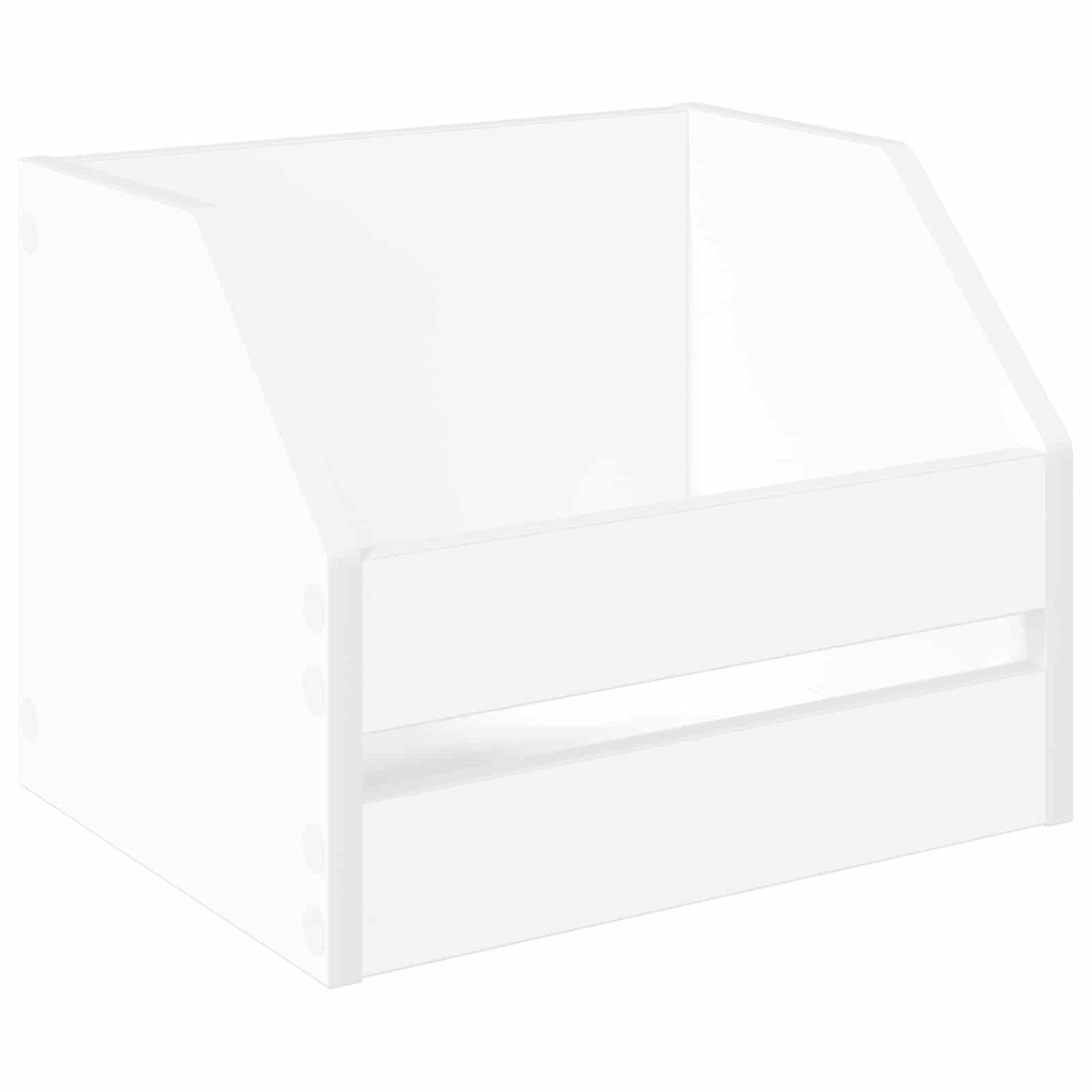 Vidaxl vinyl album doos wit 38 x 30 x 29 cm bewerkt hout