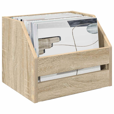 Vidaxl vinyl album doos sonoma eiken 38 x 30 x 29 cm bewerkt hout