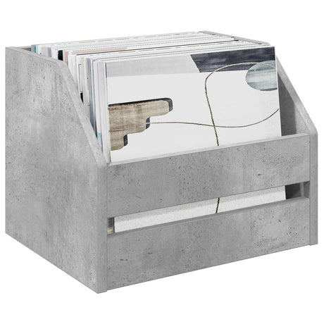 Vidaxl vinyl album doos 2 st betongrijs 38 x 30 x 29 cm bewerkt hout