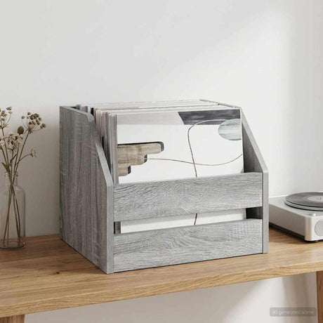 Vidaxl vinyl album doos grijs sonoma 38 x 30 x 29 cm bewerkt hout