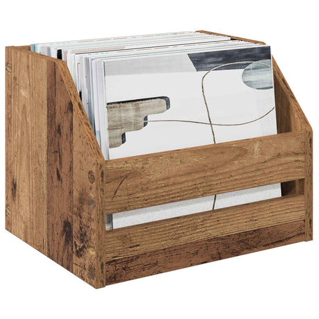 Vidaxl vinyl album doos oud hout 38 x 30 x 29 cm bewerkt hout