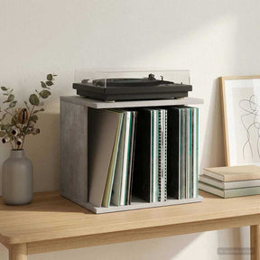 Vidaxl vinyl platenspeler opslag betongrijs 42 x 33 x 36 cm