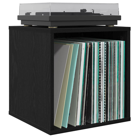 Vidaxl vinyl album doos 2 st zwart eiken 37 x 36,5 x 38 cm