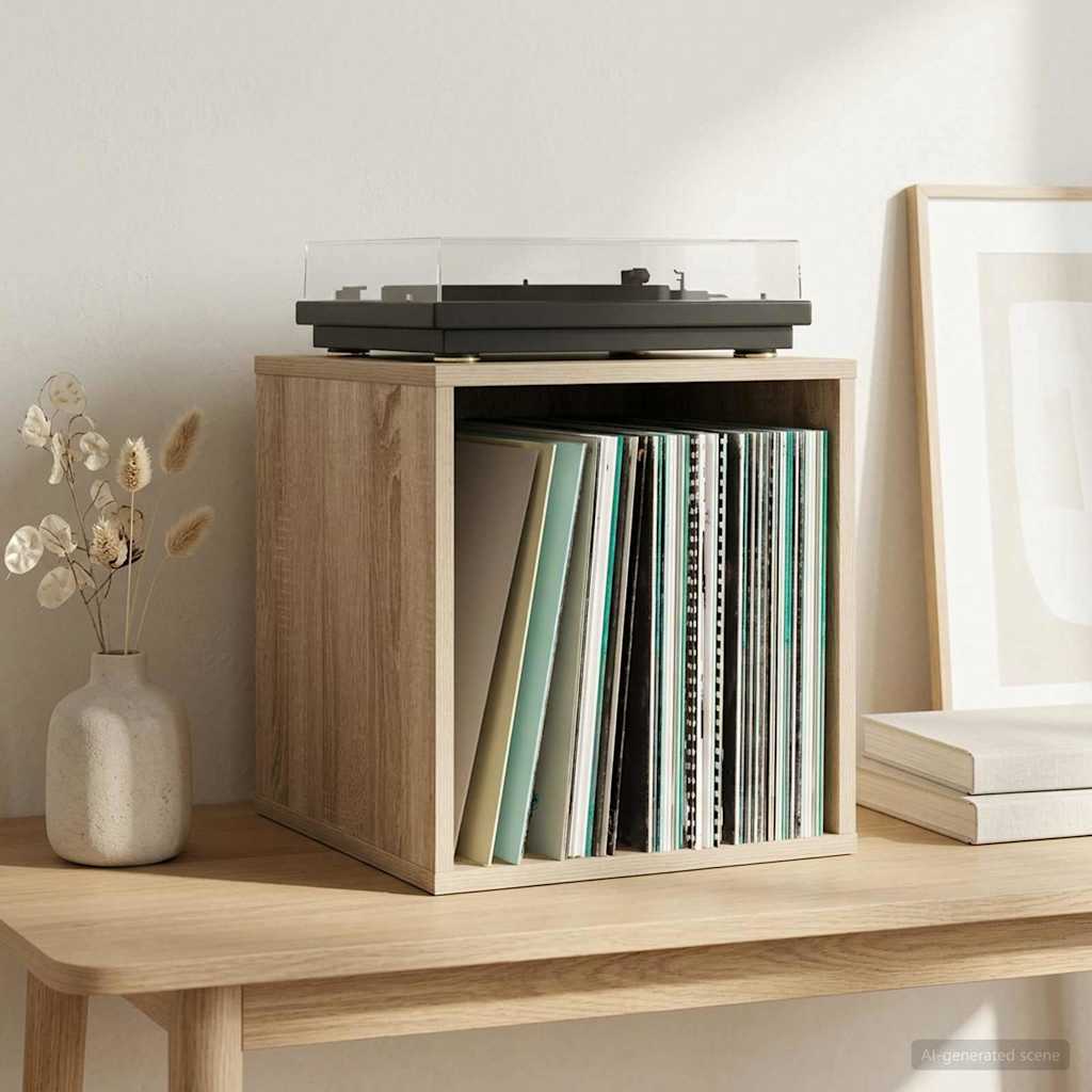 Vidaxl vinyl album doos 2 st sonoma eiken 37 x 36,5 x 38 cm