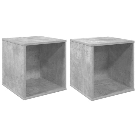 Vidaxl vinyl album doos 2 st betongrijs 37 x 36,5 x 38 cm bewerkt hout