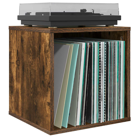 Vidaxl vinyl album doos 2 st gerookt eiken 37 x 36,5 x 38 cm