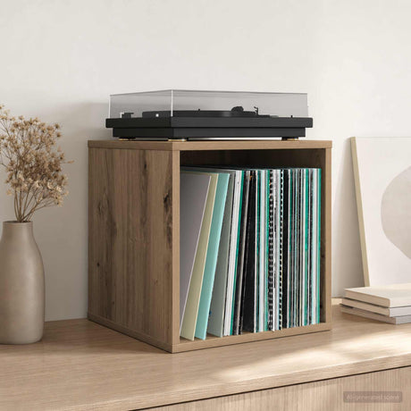 Vidaxl vinyl album doos 2 st artisanaal eiken 37 x 36,5 x 38 cm