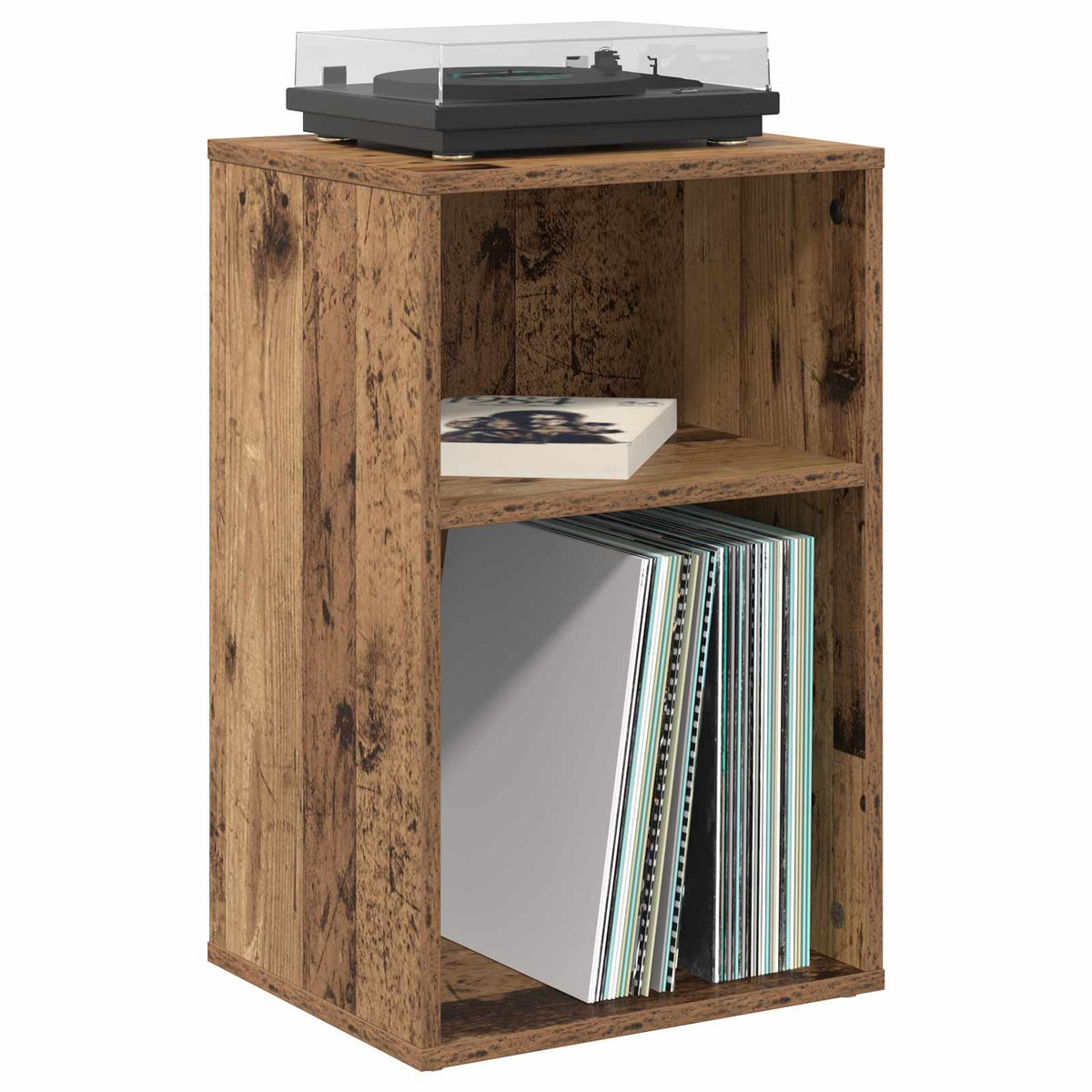 Vidaxl platenkast oud hout 38 x 33 x 61 cm bewerkt hout