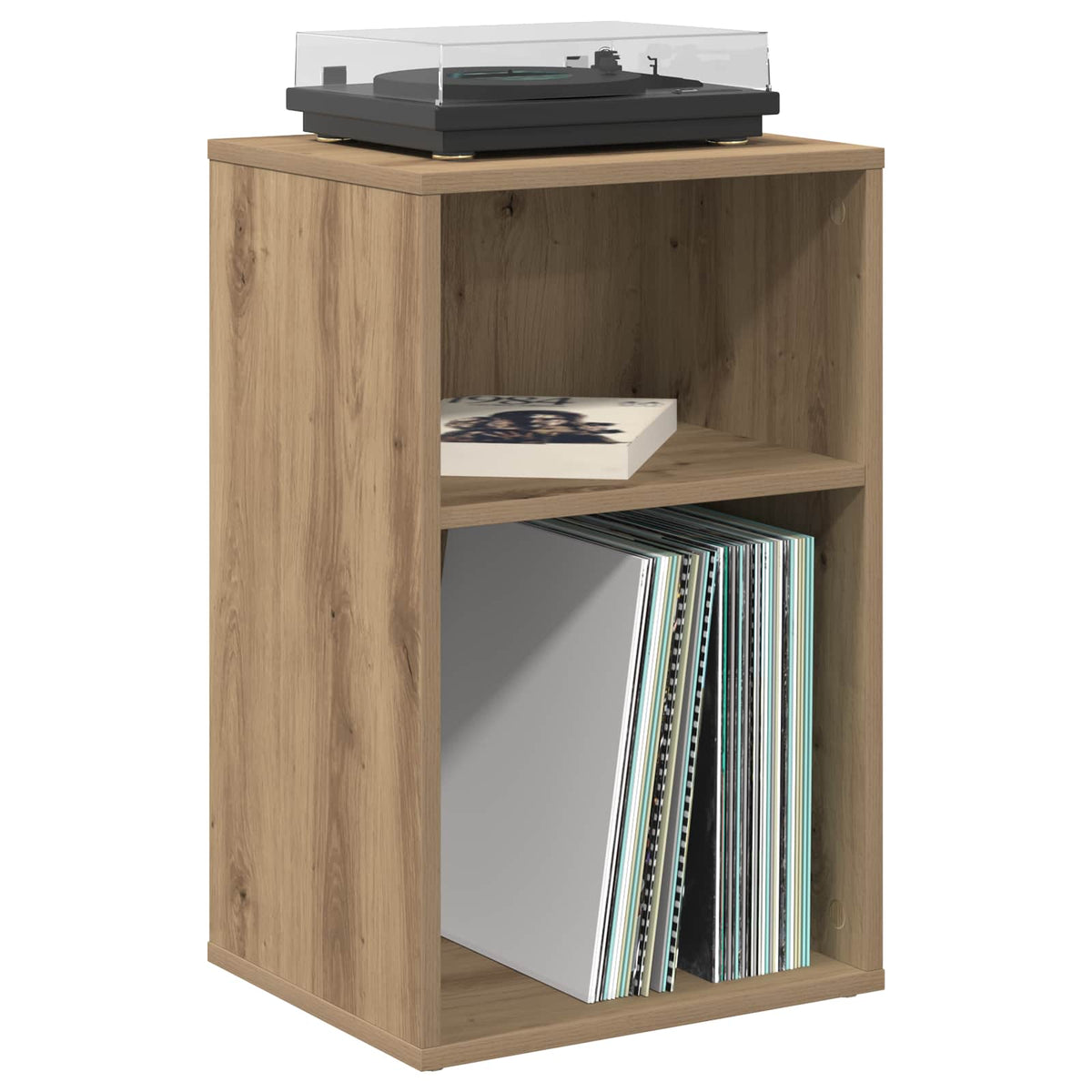 Vidaxl platenkast artisanaal eiken 38 x 33 x 61 cm bewerkt hout