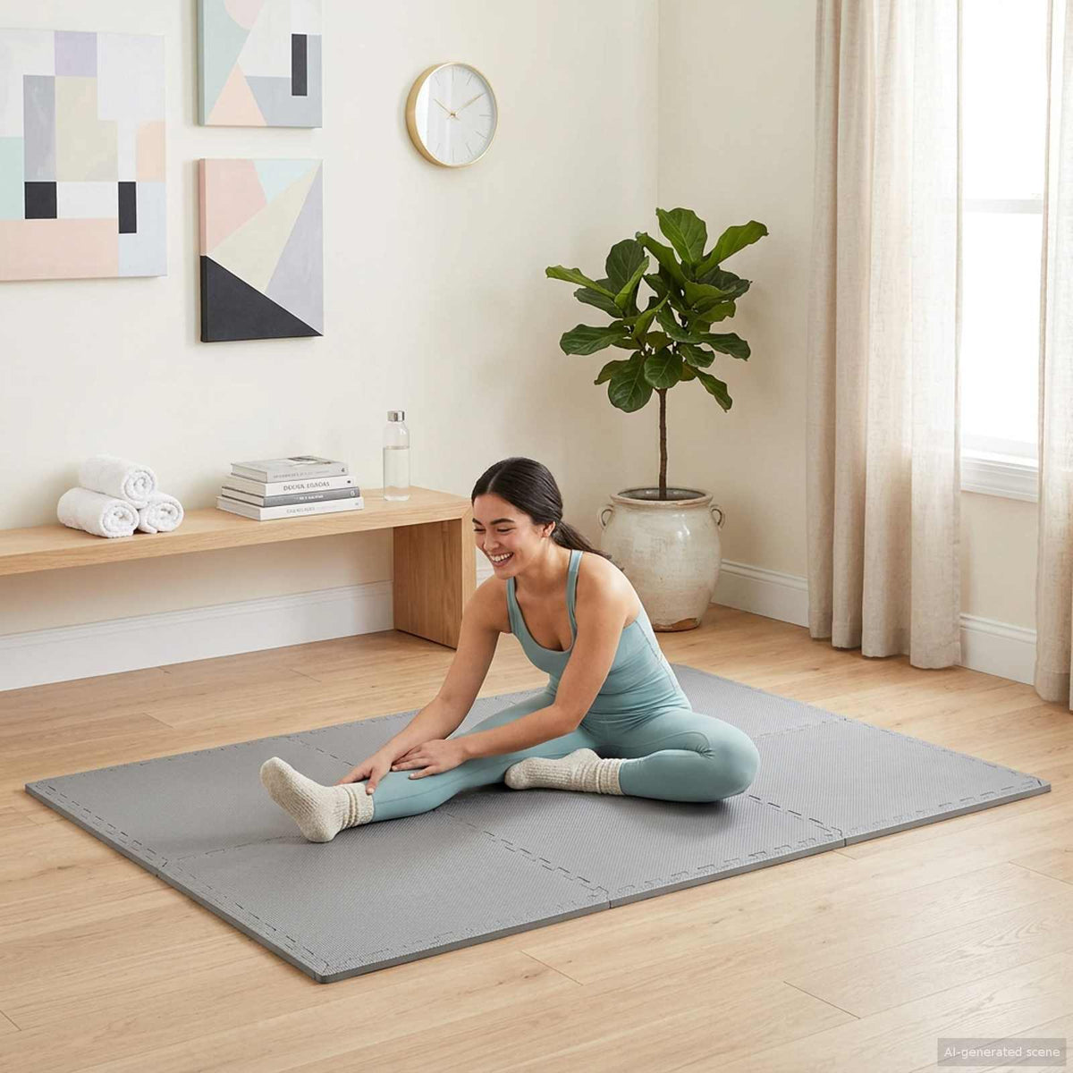 Vidaxl vloermatten 24 st grijs 8,64 m² eva schuim