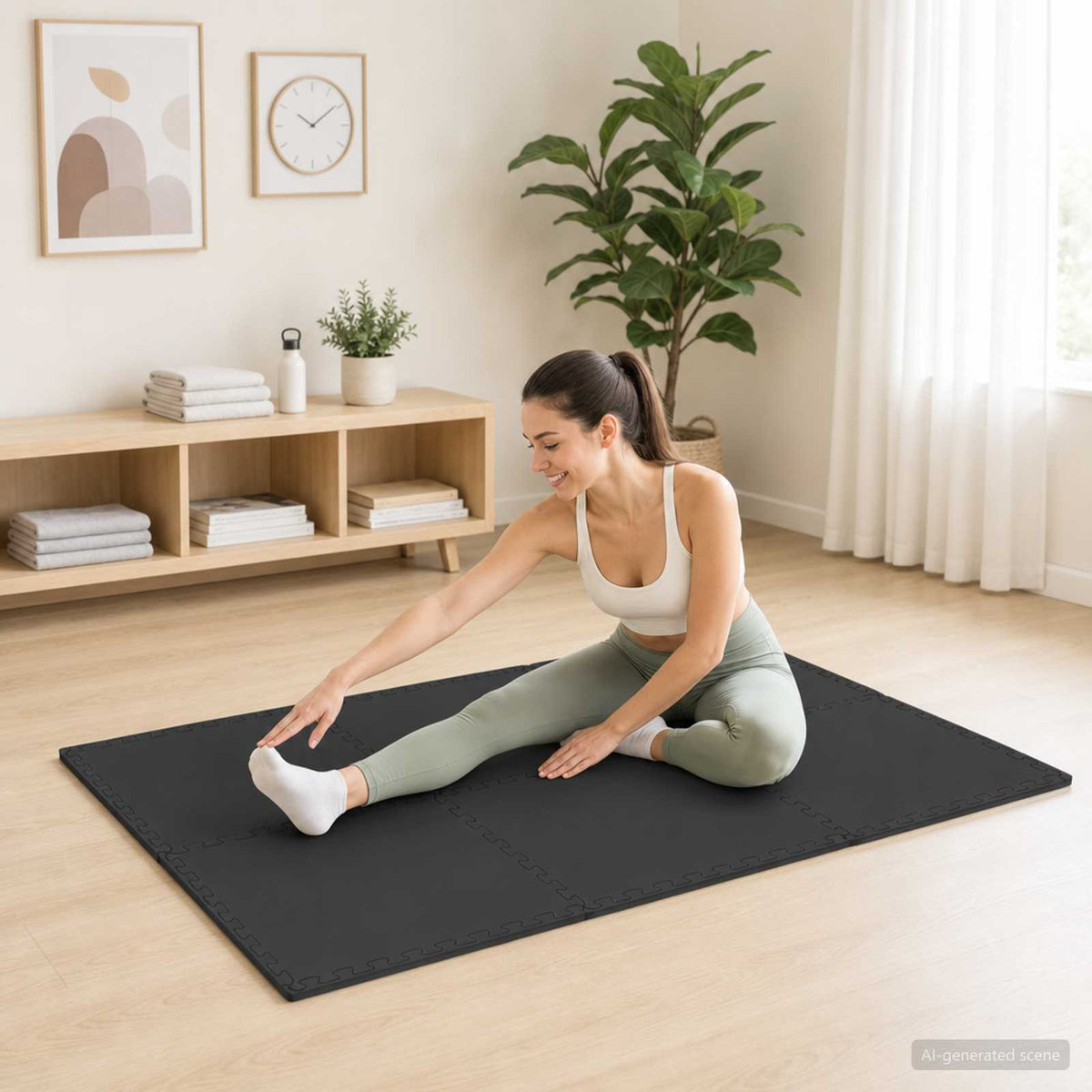 Vidaxl vloermatten 24 st zwart 8,64 m² eva schuim