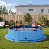 Vidaxl zwembad grondmat 16 st ø 235 cm rond eva schuim blauw