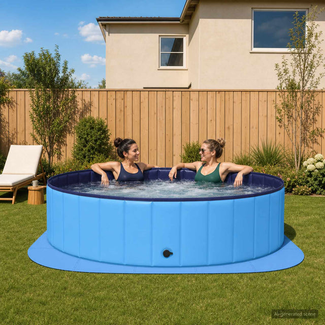 Vidaxl zwembad grondmat 25 st ø 292 cm rond eva schuim blauw
