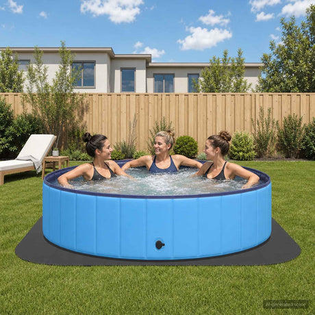 Vidaxl zwembad grondmat 36 st ø 350 cm rond eva schuim zwart
