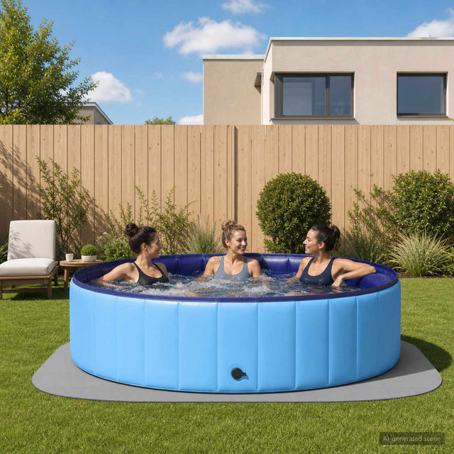 Vidaxl zwembad grondmat 36 st ø 350 cm rond eva schuim grijs