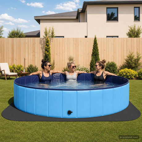 Vidaxl zwembad grondmat 49 st ø 408 cm rond eva schuim zwart