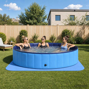 Vidaxl zwembad grondmat 49 st ø 408 cm rond eva schuim blauw