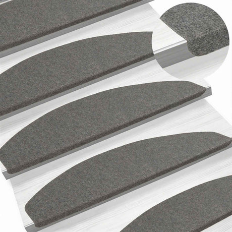 Vidaxl zelfklevende trapmatten 15 st 80 x 24,5 x 3,5 cm grijs