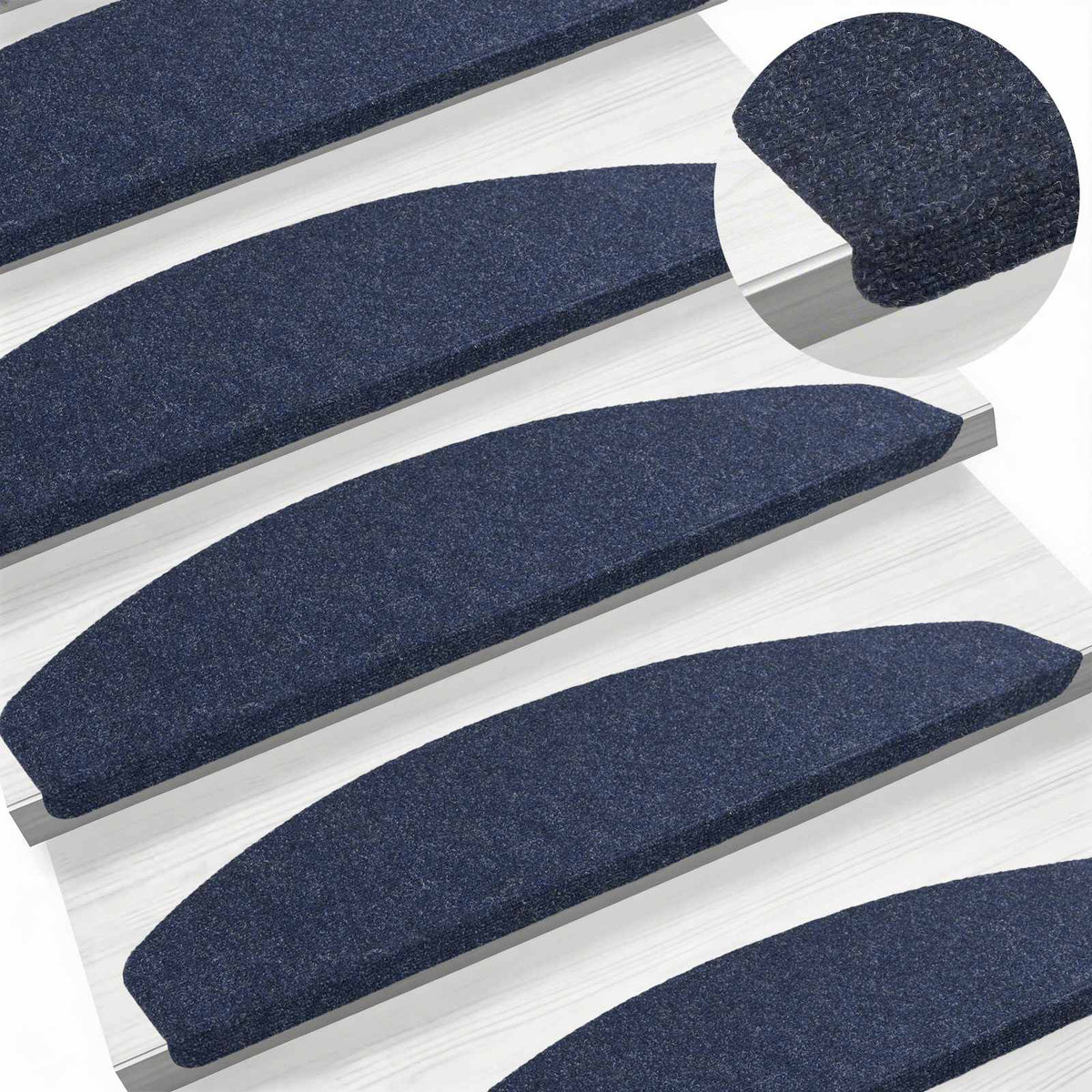 Vidaxl zelfklevende trapmatten 15 st 80 x 24,5 x 3,5 cm blauw