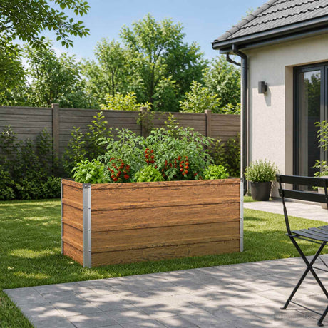 Vidaxl verhoogd tuinbed houtbruin 100 x 40 x 55 cm koudgewalst staal