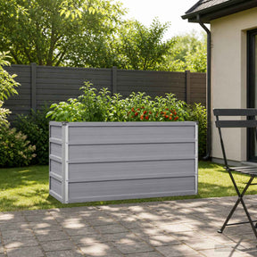 Vidaxl verhoogd tuinbed grijs 100 x 40 x 55 cm koudgewalst staal
