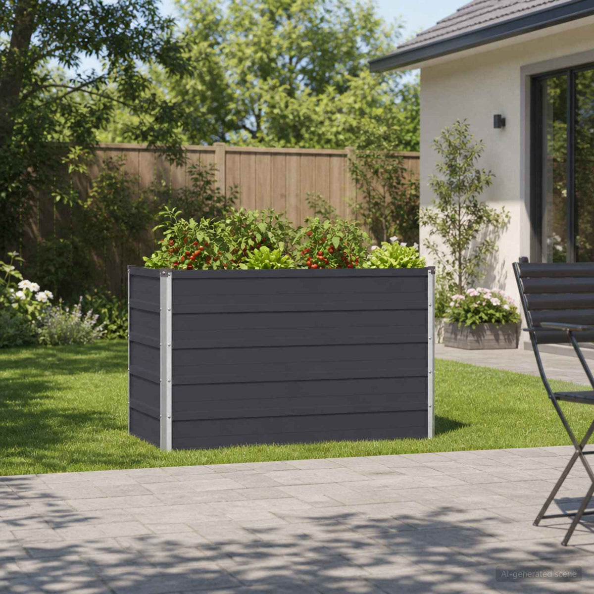 Vidaxl verhoogd tuinbed antracietkleurig 100 x 40 x 55 cm