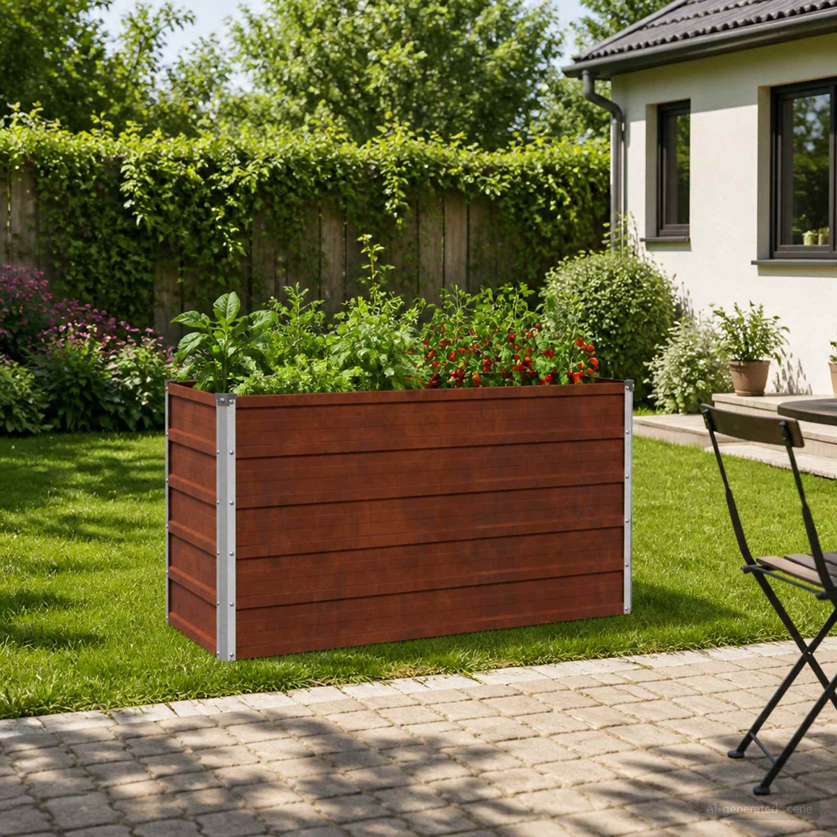 Vidaxl verhoogd tuinbed roestig 100 x 40 x 55 cm corton
