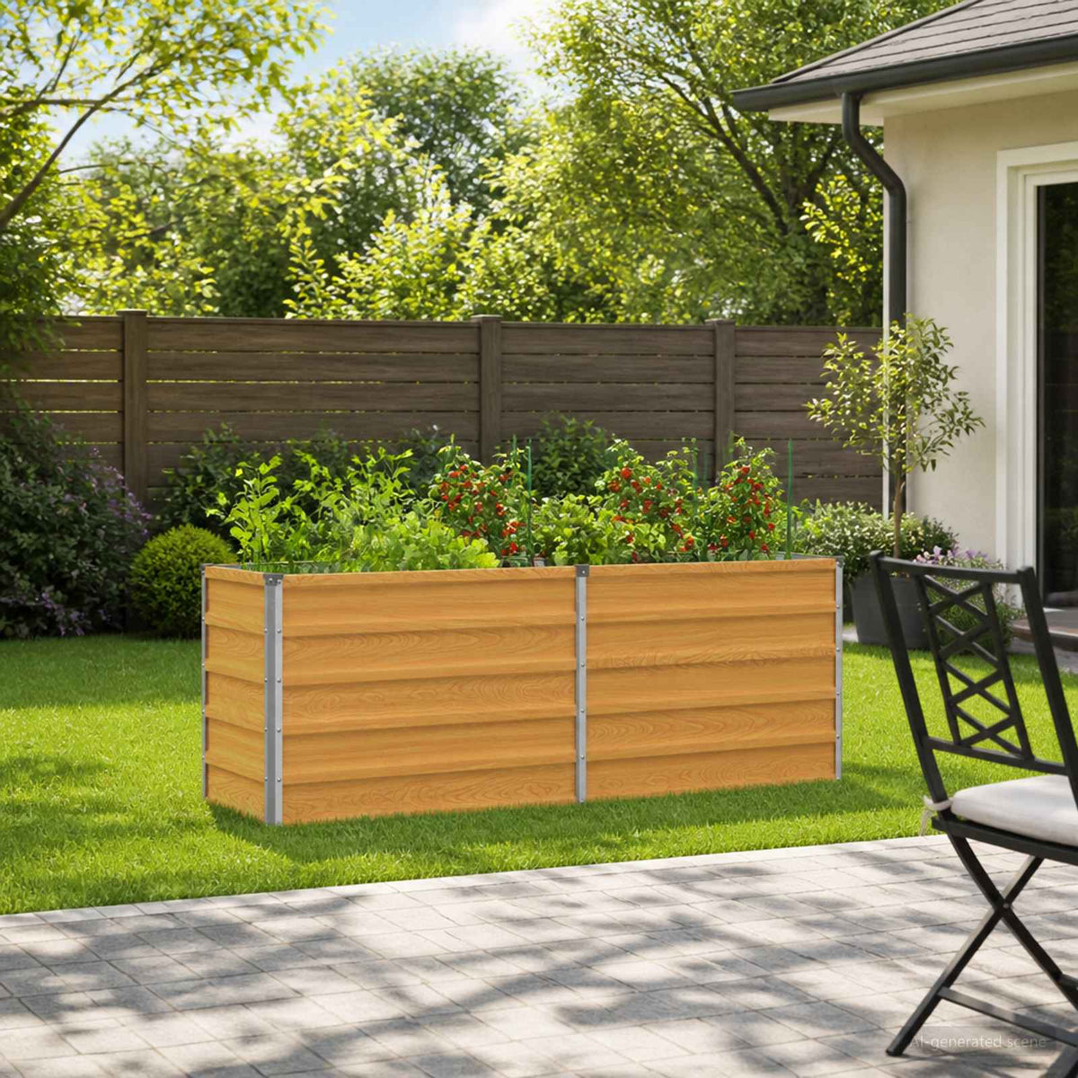 Vidaxl verhoogd tuinbed naturel 160 x 40 x 55 cm koudgewalst staal