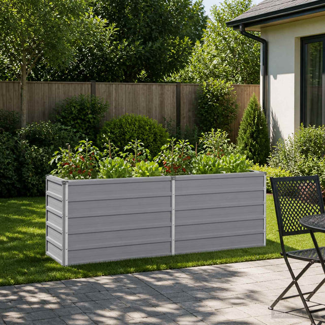 Vidaxl verhoogd tuinbed grijs 160 x 40 x 55 cm koudgewalst staal