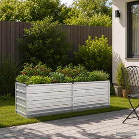 Vidaxl verhoogd tuinbed zilverkleurig 160 x 40 x 55 cm gegalvaniseerd