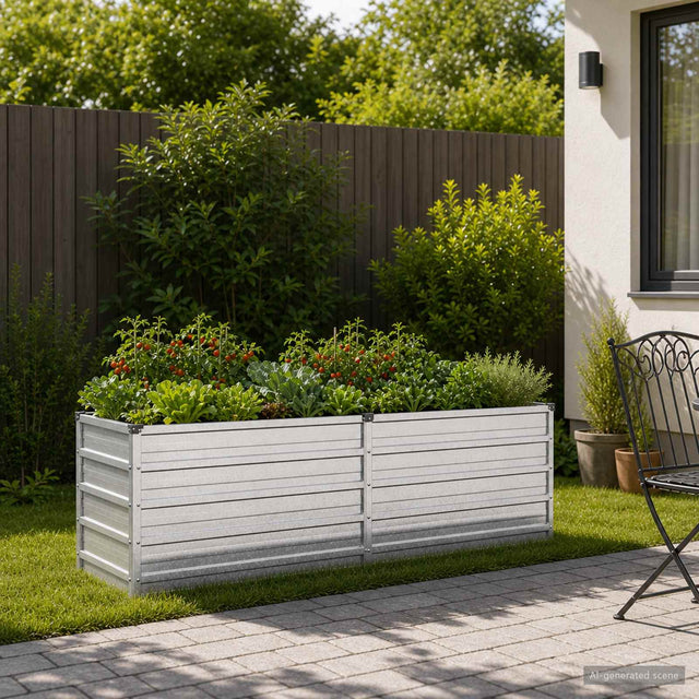 Vidaxl verhoogd tuinbed zilverkleurig 160 x 40 x 55 cm gegalvaniseerd