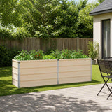 Vidaxl verhoogd tuinbed ivoor 160 x 40 x 55 cm koudgewalst staal