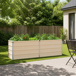 Vidaxl verhoogd tuinbed ivoor 160 x 40 x 55 cm koudgewalst staal