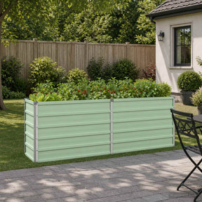 Vidaxl verhoogd tuinbed pastelgroen 160 x 40 x 55 cm koudgewalst staal