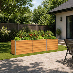 Vidaxl verhoogd tuinbed naturel 240 x 40 x 55 cm koudgewalst staal