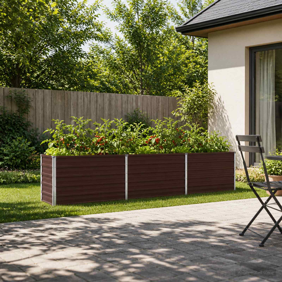 Vidaxl verhoogd tuinbed bruin 240 x 40 x 55 cm koudgewalst staal