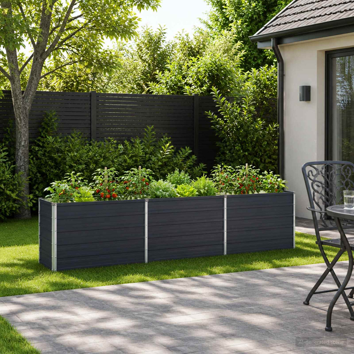 Vidaxl verhoogd tuinbed antracietkleurig 240 x 40 x 55 cm