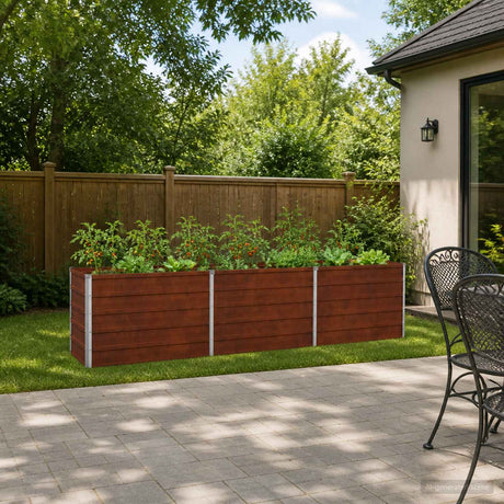 Vidaxl verhoogd tuinbed roestig 240 x 40 x 55 cm corton