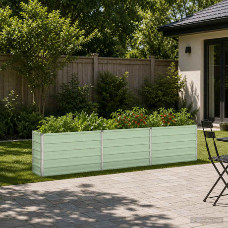 Vidaxl verhoogd tuinbed pastelgroen 240 x 40 x 55 cm koudgewalst staal