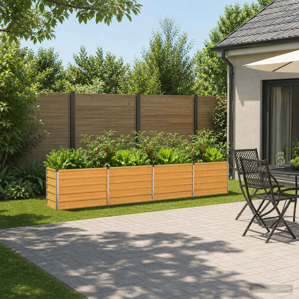 Vidaxl verhoogd tuinbed naturel 320 x 40 x 55 cm koudgewalst staal