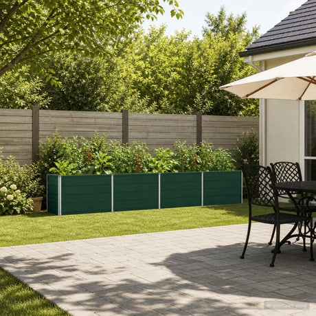 Vidaxl verhoogd tuinbed groen 320 x 40 x 55 cm koudgewalst stalen