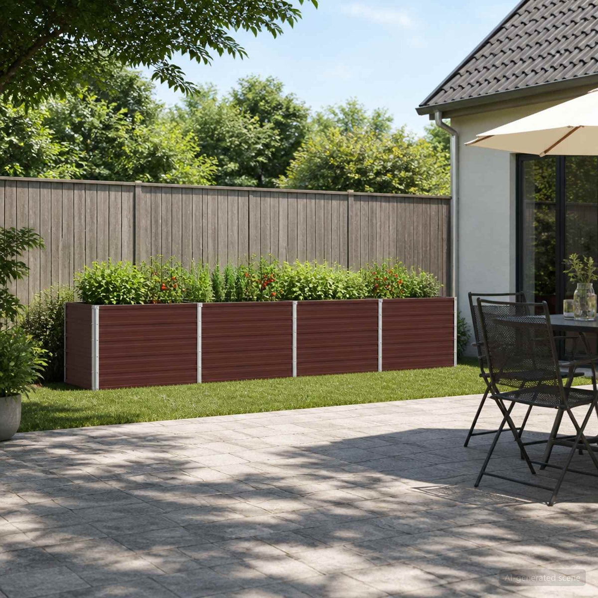 Vidaxl verhoogd tuinbed bruin 320 x 40 x 55 cm koudgewalst staal