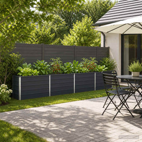 Vidaxl verhoogd tuinbed antracietkleurig 320 x 40 x 55 cm