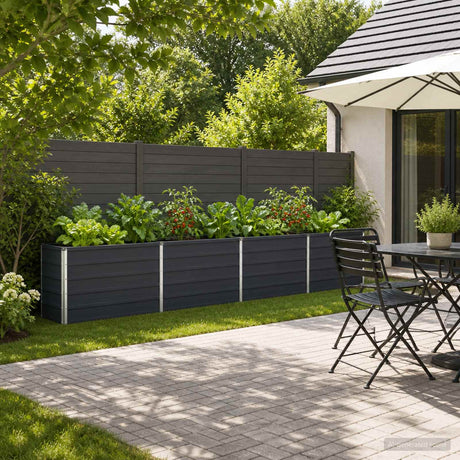 Vidaxl verhoogd tuinbed antracietkleurig 320 x 40 x 55 cm